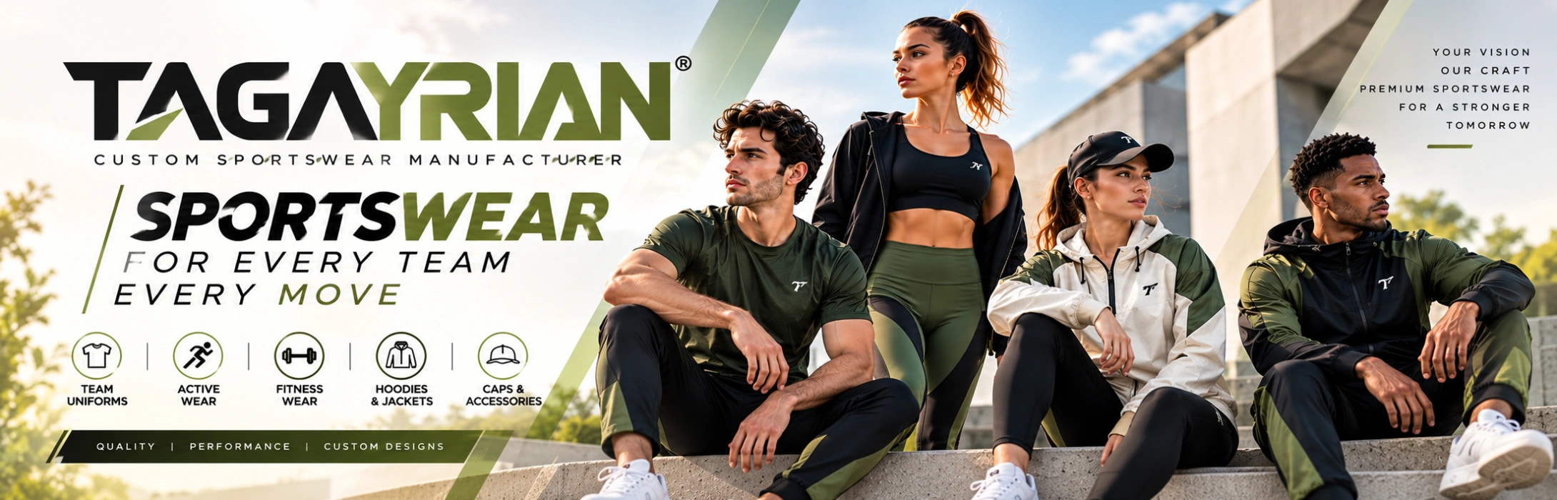 Tagayrian custom sportswear manufacturer. Sportswear for every team, every move. Your vision, our craft.